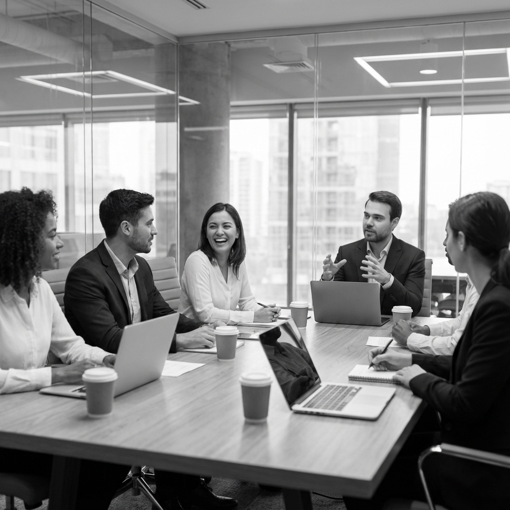 Team meeting in a modern office